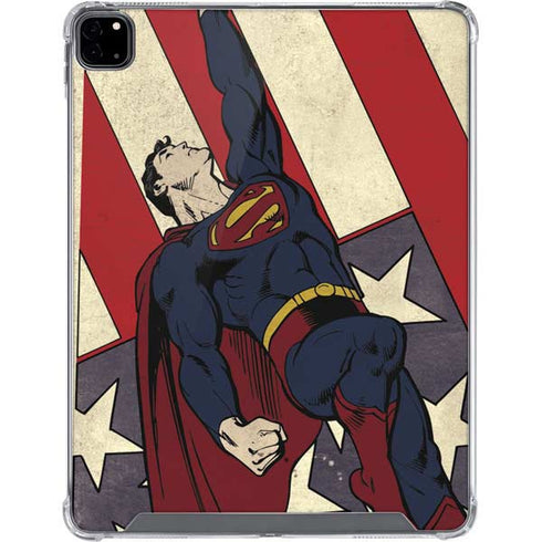 DC Comics Superman Vintage Pose American Flag iPad Pro 12.9in (2020) Clear Case